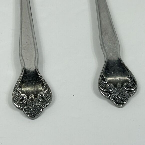 Versailles Stainless Serving Spoons Slotted MCM 8" MSI Flatware Japan Floral - Picture 6 of 13